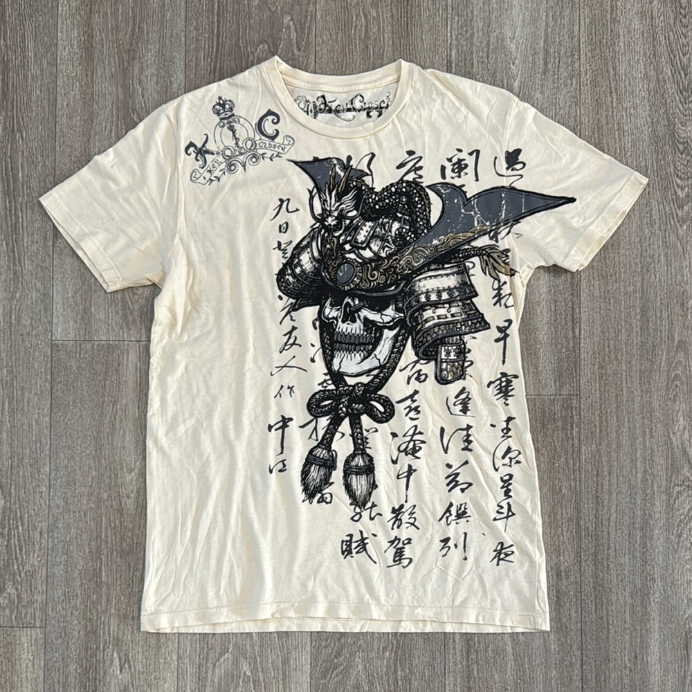 NWOT Key Closet samurai skull t-shirt men’s sz M